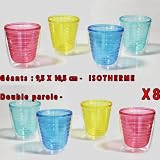 INDISCOUNT ® Verre Isotherme Géants Double Paroi - "Colors"