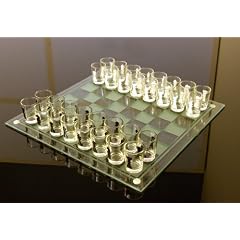 Schach-Trinkspiel / Trinkschach mit Glasplatte und Figuren