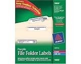 Avery� Purple File Folder Labels for Laser and Inkjet Printers with  TrueBlock(TM) Technology, 2/3 inches x 3-7/16 inches, Pack of 750 (5666)