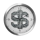 IMAGE OF Modern Wall Clock Bling Dollar Sign