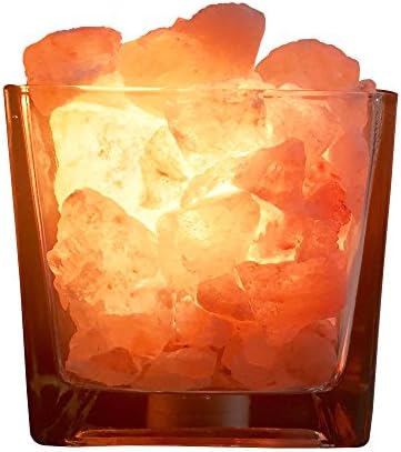 Nomads Himalayan Salt Lamp,Salt Rocks in a Decorative Large Square Bowl,Natural Air Purifier and Salt Lamp