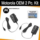 Set of 2 Original OEM Travel Chargers for your Motorola MOTONAV TN765t Personal Navigation Device + DBRoth Cloth