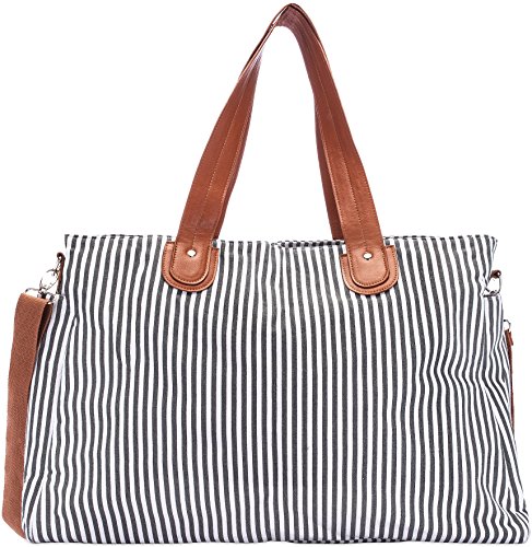 Diaper Bag by Elibag - Designer Weekender Tote, Cute French Stripe Baby Organizer