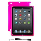 Magenta Smooth Durable Protective Silicone Gel Skin Cover Case for New Apple iPad 2 ( Only for iPad 2nd Generation )