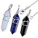 Top Plaza 3pcs Reiki Chakra Healing Energy Synthetic Crystal Pendants Set -Lapis lazuli,Opalite,Black Crystal