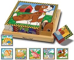 Wooden Animal Pets Cube Toddler Puzzle