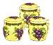 TUSCANY GRAPES AIRTIGHT 3 Canisters Set 3-D Wine Grape *NEW!!*