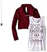 Beautees Girls' 2 Piece Solid Quilted Moto Jacket with Screen Tee