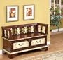 Folk Art Storage Bench