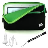 Kroo Glove Sleeve Case with extra pocket For Barnes & Noble Nook E-Reader + Includes a 4-Inch eBigvalue Determination Hand Strap + Easy Travel Car Charger
