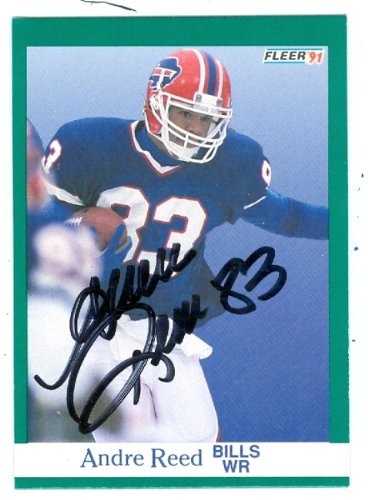 Andre Reed Autographed/Hand Signed Football Card (Buffalo Bills) 1991 Fleer #8
