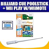 Wii Play with FREE Wii Remote Controller + Billiard Cue Pool Stick Kit