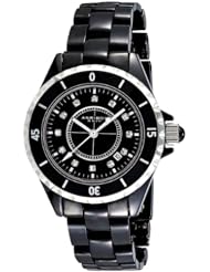 Akribos XXIV Womens AKR485BK Ceramic Bracelet Diamond Watch