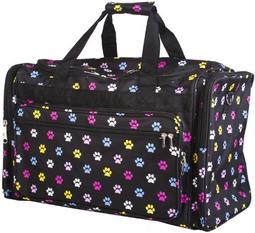 World Traveler Multicolor Pawprint Duffle Carrying Bag - 22-inch