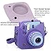 CAIUL Compatible Mini 8 Camera Case Bag with Soft PU Leather Material for Fujifilm Instax Mini 8 8+ 9 Film Camera (Purple)