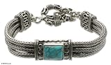 Sterling Silver and Turquoise Bracelet, Java Style