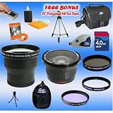 3x Telephoto & Wide Angle Macro Lens 4GB Ultimate Accessory Kit for Panasonic Lumix DMC-FZ50 DMC-FZ30 DMC-FZ5 DMC-FZ4