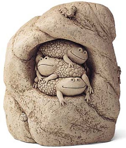 Toad Hollow FROG STATUE Garden Wall PLAQUE Outdoor Sculpture