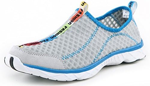 Luoine Men's Breathable Mesh Slip On Water Shoes Light Gray 9.5 D(M) US