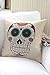 Home Style Cotton Linen Decorative Couple Throw Pillow Cover Cushion Case Couple Pillow Case, Set of 2 (Skulls)