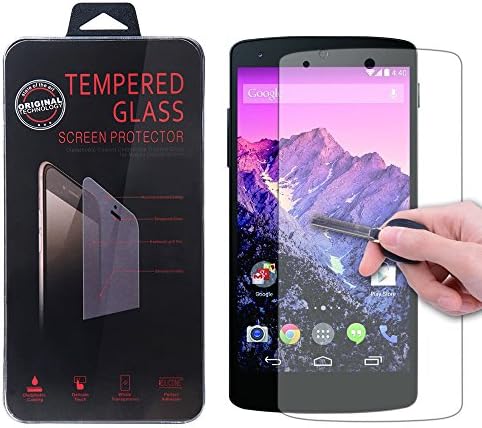 Google Nexus 5 Glass Screen Protector,Akimoom Premium Tempered Glass 2.5D 9H Hardness 0.26mm Ultra Slim Clear Scratch Proof Shatterproof Bubble-free Ballistic Liquid Glass Film For Google Nexus 5
