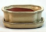 51InY89MmsL. SL160  Ceramic Bonsai Pot   Beige   6 1/8 x 4 1/2 x 2