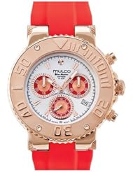 Mulco MW3-70602-063 Stainless Steel Chronograph BlueMarine Collection White Dial Red Band Watch