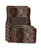 maps for vans Tan Leopard Carpet 4 Piece Car Truck SUV Floor Mats