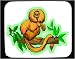 Decorated Mouse Pad with baboon, feather, orange, monkey, branch