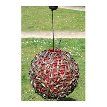 Bambou Lampe Orientale Marron Rouge: Luminaires et
