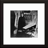 Christopher Lee Custom Framed And Matted B&W Photo (100 Years of Horror: Giants and Dinosaurs) Total Size: 20x20 Inches