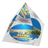 NCAA Kansas University Jayhawks Allan Fieldhouse Crystal Pyramid Paperweight