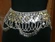 Designer Belly Dance Hip Jewelry Silver Metal Dangling Coin Chains Tribal Belt