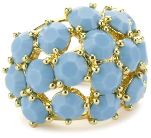 Trina Turk Jewel Encrusted Opaque Turquoise-Color Ring