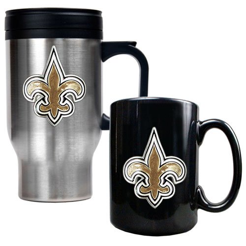 New Orleans Saints NFL Travel Mug & Ceramic Mug Set - Primary logo