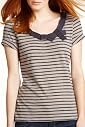 Pure Cotton Tape Neckline Stripe T-Shirt [T41-2509A-S-LCTB]