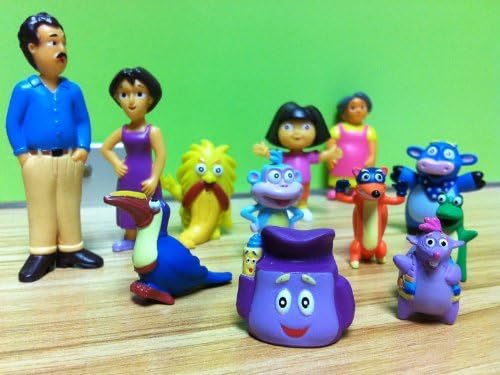 12 PCS Dora the Explorer Deluxe Figures Toy Playset Cake Topper Figurine for Child gift