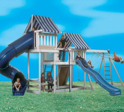 Monkey Playsystem Polymere Coated Wooden Swing Set White Package #3