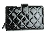 【新品】 CHANEL シャネル エナメル二つ折り財布 A48667 ブラック CHANEL 二つ折り財布