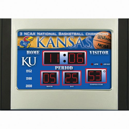 Kansas Jayhawks Scoreboard Desk Alarm Clock