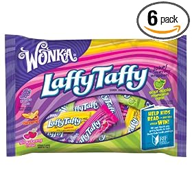 Wonka Laffy Taffy Assorted Flavors, 12-Ounce Bags (Pack of 6)