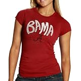 NCAA Alabama Crimson Tide Ladies Glitter Heart T-Shirt - Crimson