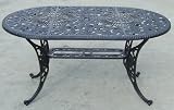 Rose Cast Aluminium Oval Antique Bronze Table 140cm x 85cm
