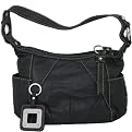 Tignanello Touch Leather Top Zip Handbag - Black