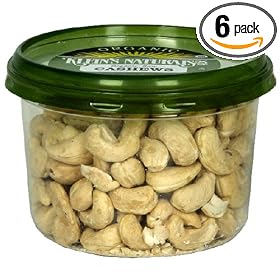 Klein's Naturals Raw Cashews, Organic, 10-Ounce Container (Pack of 6)
