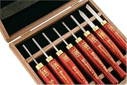 PSI Woodworking LCAN8MD HSS Micro Detailing Anniversary Lathe Chisel Set, 8-Piece