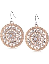 Riccova "Retro" Crystal Designed Medallion Fish Hook Earrings