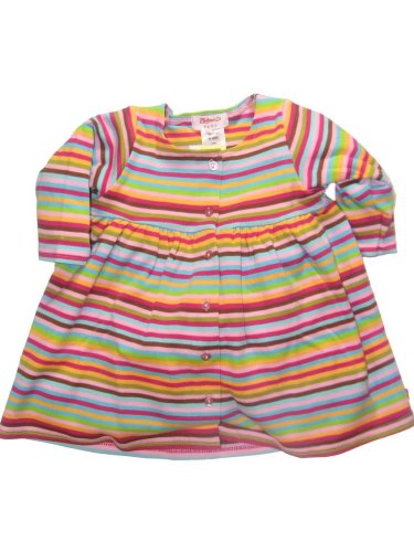 Super Stripe Long Sleeve Dress by Zutano - Multi-colored - 6-12 Mths