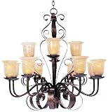Aspen Collection Twelve Light Swirl Glass Chandelier