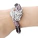 EVER FAITH Women's Austrian Crystal Cool Animal Fly Dragon Bangle Bracelet Purple Silver-Tone